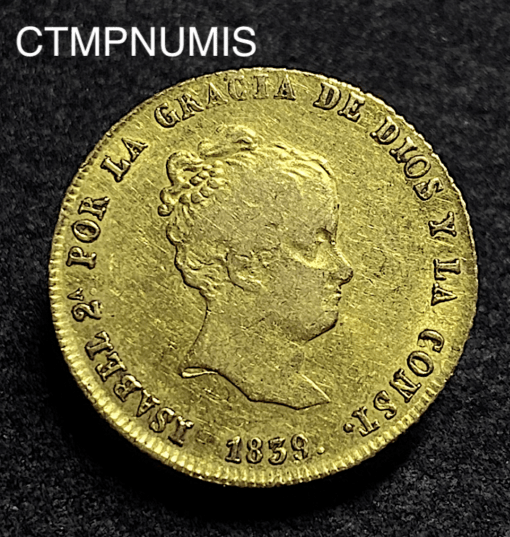 ,MONNAIE,ESPAGNE,80,REALES,OR,1839,SEVILLE,