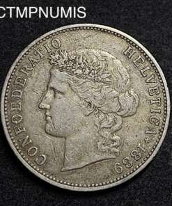,MONNAIE,SUISSE,5,FRANCS,ARGENT,1889,BERNE,