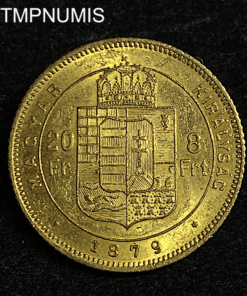 ,MONNAIE,HONGRIE,20,FRANCS,8,FORINT,OR,1879,