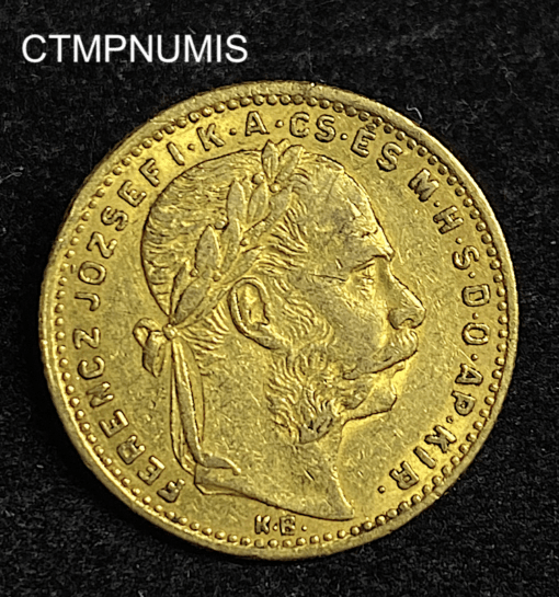 ,MONNAIE,HONGRIE,20,FRANCS,8,FLORIN,OR,1885,