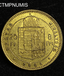 ,MONNAIE,HONGRIE,20,FRANCS,8,FORINT,OR,1886,
