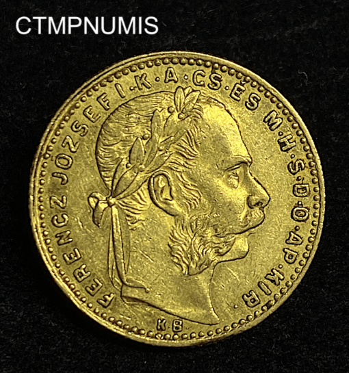 ,MONNAIE,HONGRIE,20,FRANCS,8,FORINT,OR,1887,