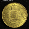 ,MONNAIE,HONGRIE,20,FRANCS,8,FORINT,OR,1888,