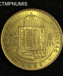 ,MONNAIE,HONGRIE,20,FRANCS,8,FORINT,OR,1888,