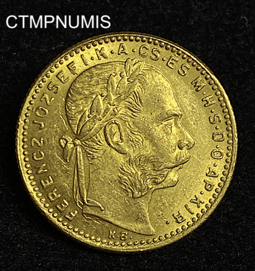 ,MONNAIE,HONGRIE,20,FRANCS,8,FORINT,OR,1888,