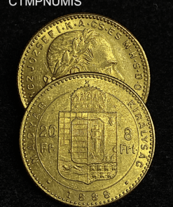 ,MONNAIE,HONGRIE,20,FRANCS,8,FORINT,OR,1888,