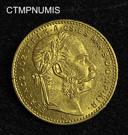 ,MONNAIE,HONGRIE,20,FRANCS,OR,8,FORINT,1890,