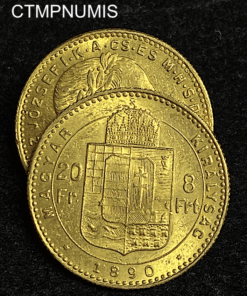 ,MONNAIE,HONGRIE,20,FRANCS,OR,8,FORINT,1890,
