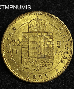 ,MONNAIE,HONGRIE,20,10,FORINT,OR,FRANCS,,1891,