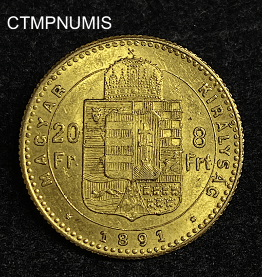 ,MONNAIE,HONGRIE,20,10,FORINT,OR,FRANCS,,1891,