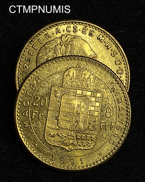 ,MONNAIE,HONGRIE,20,10,FORINT,OR,FRANCS,,1891,