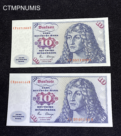,BILLET,ALLEMAGNE,10,MARK,1980,NEUF,