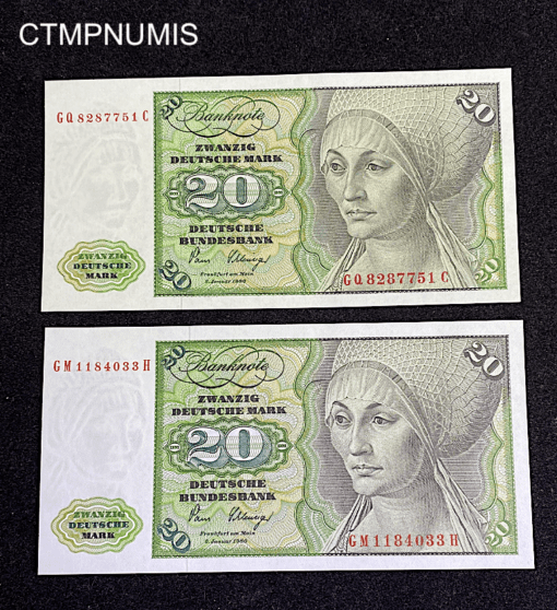 ,BILLET,ALLEMAGNE,20,MARK,1980,NEUF,