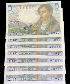 ,BILLET,FRANCE,5,FRANCS,BERGER,5,4,1945,NEUF,