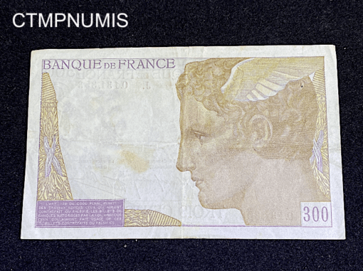 ,BILLET,FRANCE,300,FRANCS,1938,TTB,