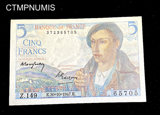 ,BILLET,FRANCE,5,FRANCS,BERGER,30,10,1947,