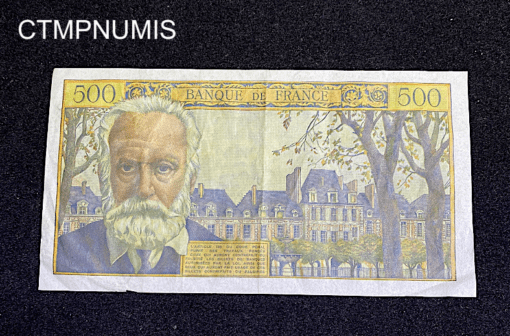 ,BILLET,FRANCE,500,FRANCS,VICTOR,HUGO,1955,