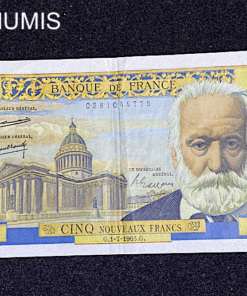 ,BILLET,FRANCE,5,NF,VICTOR,HUGO,1965,