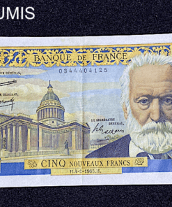 ,BILLET,FRANCE,5,NF,VICTOR,HUGO,1965,