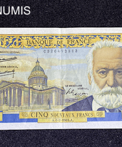 ,BILLET,FRANCE,5,NF,VICTOR,HUGO,1965,