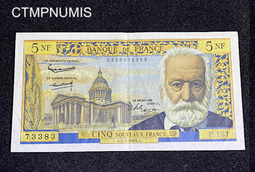 ,BILLET,FRANCE,5,NF,VICTOR,HUGO,1965,
