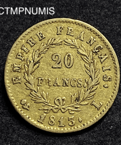 ,MONNAIE,EMPIRE,20,FRANCS,OR,1813,L,BAYONNE,