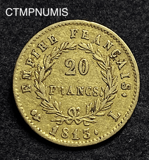 ,MONNAIE,EMPIRE,20,FRANCS,OR,1813,L,BAYONNE,