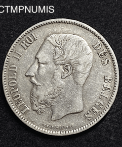 ,MONNAIE,BELGIQUE,5,FRANCS,ARGENT,1865,