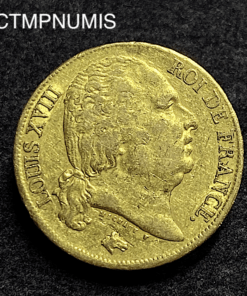 ,MONNAIE,20,FRANCS,OR,LOUIS,XVIII,1817,L,BAYONNE,