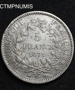 ,MONNAIE,5,FRANCS,ARGENT,HERCULE,1871,