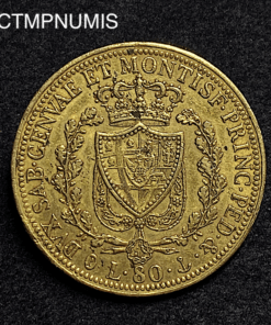 ,MONNAIE,ITALIE,80,LIRE,OR,1825,TURIN,