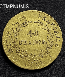 ,MONNAIE,CONSULAT,NAPOLEON,40,FRANCS,OR,AN,XI,