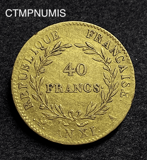 ,MONNAIE,CONSULAT,NAPOLEON,40,FRANCS,OR,AN,XI,