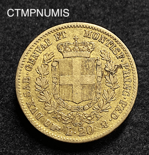 ,MONNAIE,ITALIE,20,LIRE,1856,TURIN,