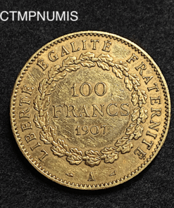 ,MONNAIE,100,FRANCS,OR,GENIE,1907,