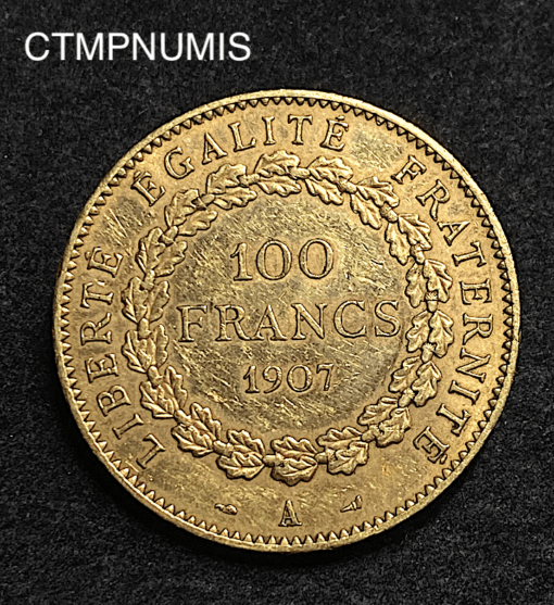 ,MONNAIE,100,FRANCS,OR,GENIE,1907,