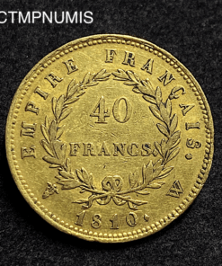 ,MONNAIE,40,FRANCS,OR,NAPOLEON,I°,1810,W,LILLE,