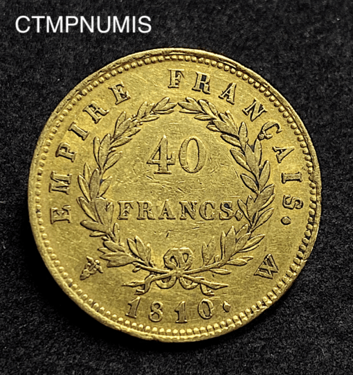 ,MONNAIE,40,FRANCS,OR,NAPOLEON,I°,1810,W,LILLE,