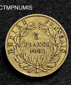 ,MONNAIE,5,FRANCS,OR,NAPOLEON,1860,