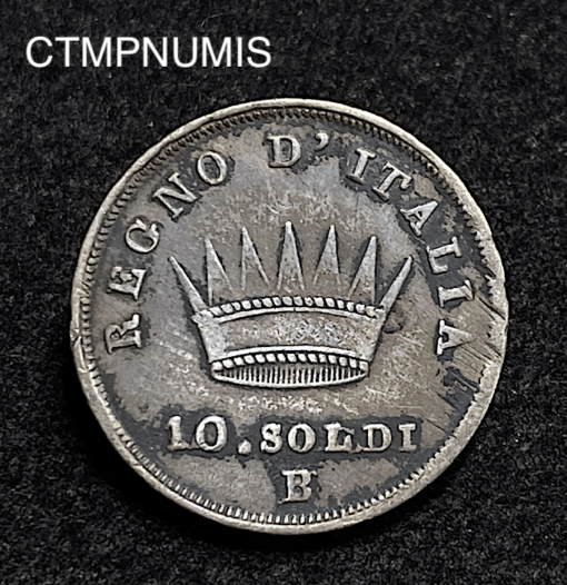 ,MONNAIE,ITALIE,10,SOLDI,NAPOLEON,1813,BOLOGNE,