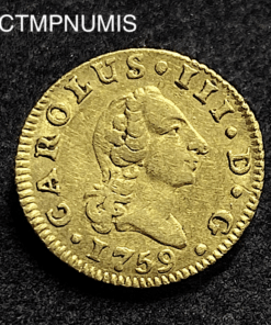 ,MONNAIE,ESPAGNE,1/2,ESCUDO,OR,1759,