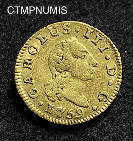 ,MONNAIE,ESPAGNE,1/2,ESCUDO,OR,1759,
