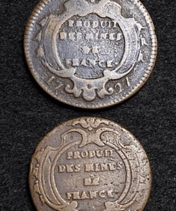 ,MONNAIE,SOL,MINES,FRANCE,1724,1727,LOUIS,XV,