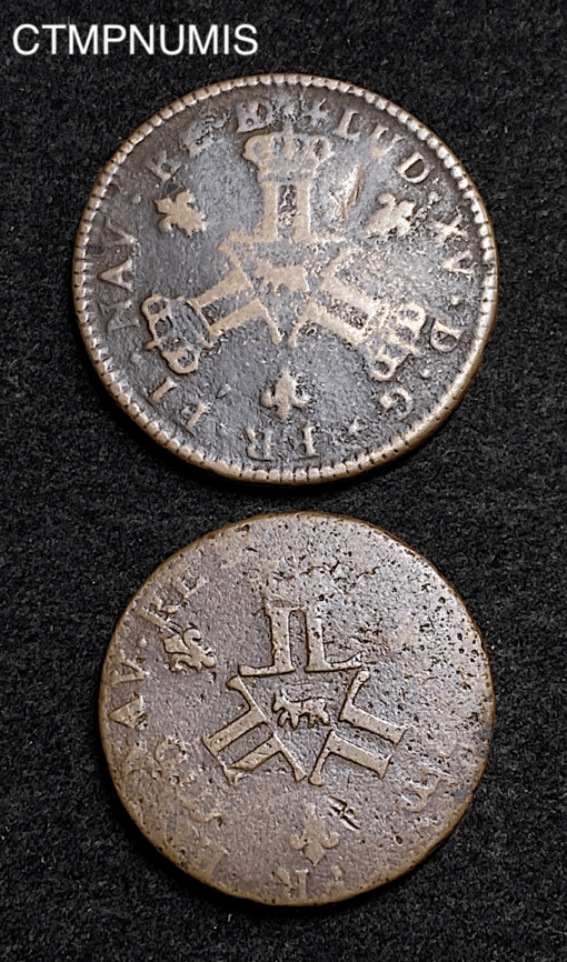 ,MONNAIE,SOL,MINES,FRANCE,1724,1727,LOUIS,XV,