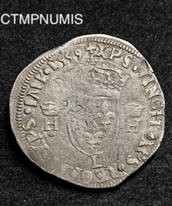 ,MONNAIE,HENRI,II,TESTON,1559,L,BAYONNE,
