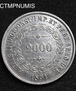 ,MONNAIE,BRESIL,2000,REIS,ARGENT,1851,