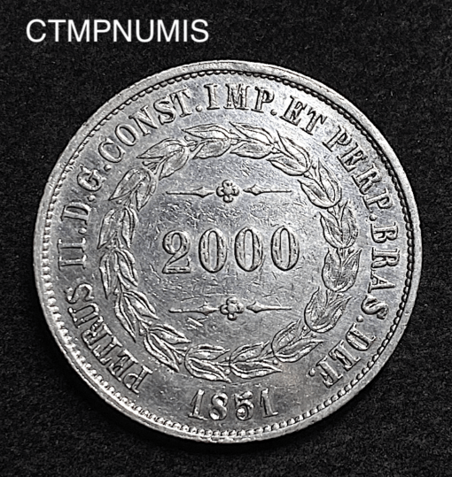 ,MONNAIE,BRESIL,2000,REIS,ARGENT,1851,