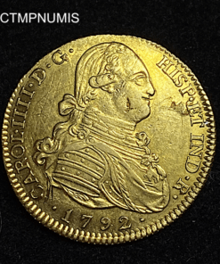 ,MONNAIE,ESPAGNE,4,ESCUDOS,OR,CHARLES,1792,MADRID,