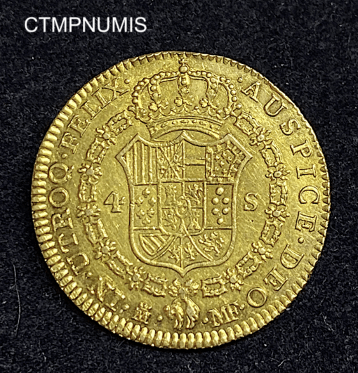 ,MONNAIE,ESPAGNE,4,ESCUDOS,OR,CHARLES,1792,MADRID,