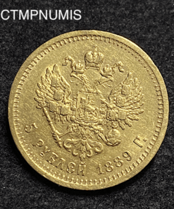 ,MONNAIE,RUSSIE,5,ROUBLE,OR,1889,